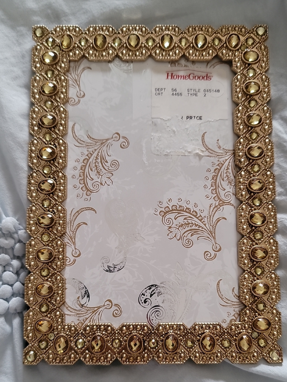 Sheffield Home Gold Jeweled Picture Frame